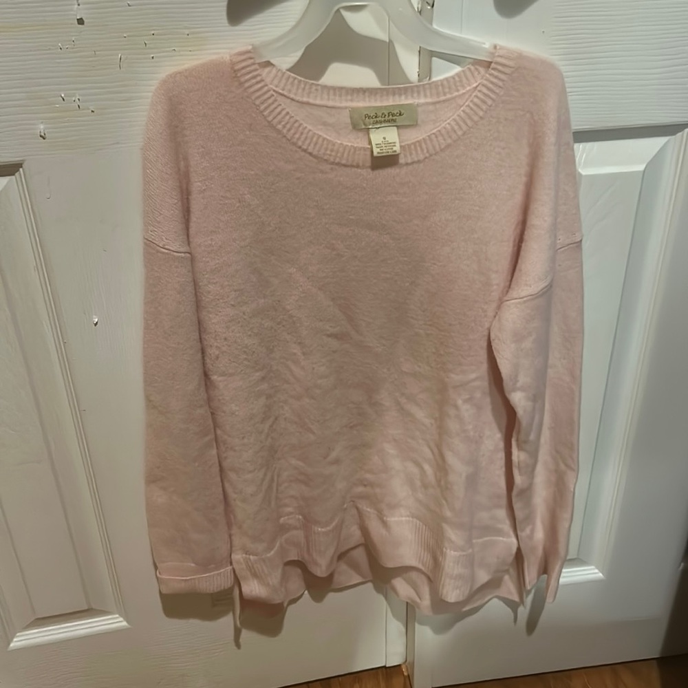 Peck & Peck Women’s Cashmere Pink Scoop Neck Sweater S